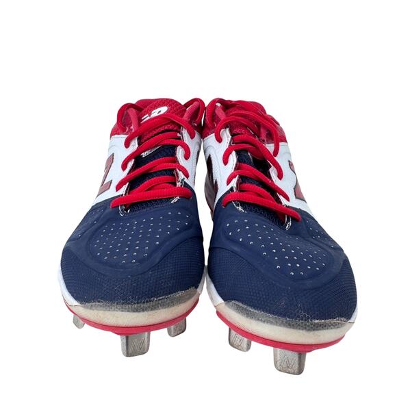 New Balance Fast Pitch Softball Metal Cleats Womens Size 6B Red Navy SMVELOA1 - Picture 4 of 7